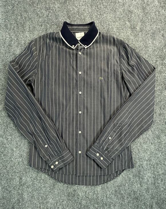 Lacoste Other - Vintage Lacoste Button Down Shirt Men's Medium Pinstripe Embroidered Croc Logo